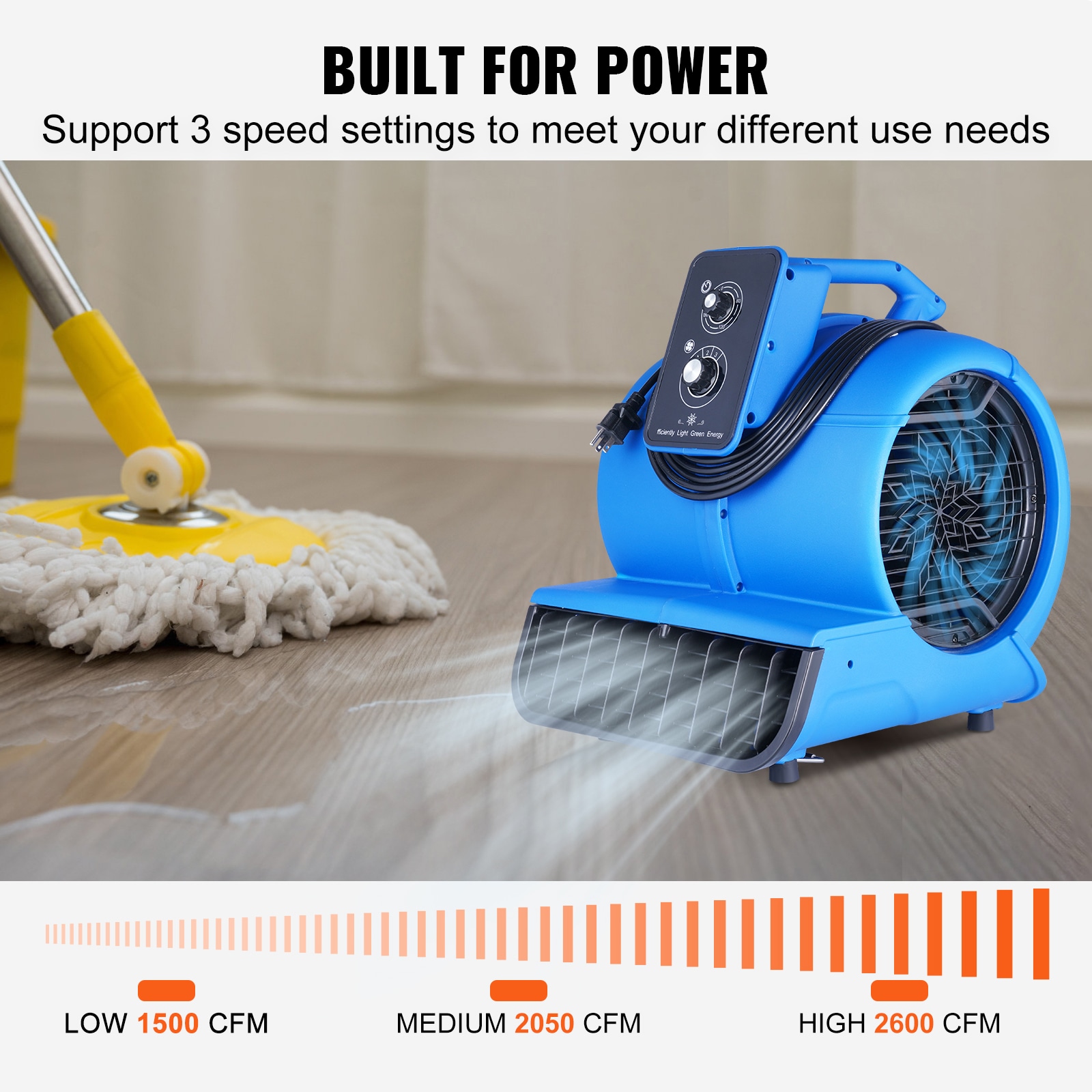 Floor Blower Air Mover Fan For Carpet Drying And Cooling_voghion.com
